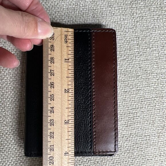 Johnston & Murphy NWT Gusset Card Case ID Wallet Black Brown Leather Slim Fold - Picture 8 of 8
